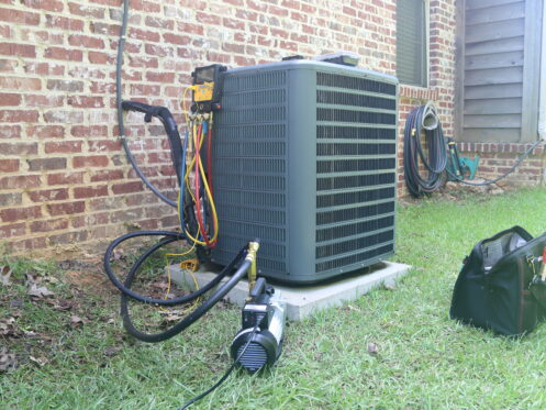 Air conditioner in Phoenix getting maintenance